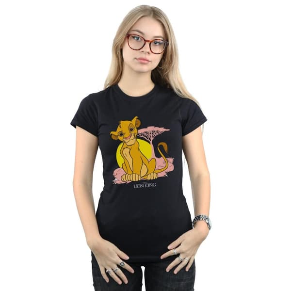 Disney Dam/Tjej Lejonkungen Simba - T-shirt i bomull, pastellfärgad