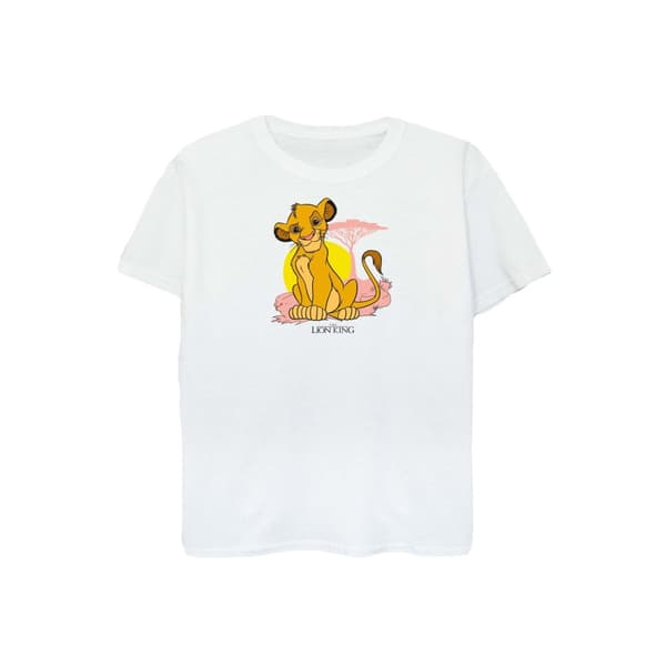 Disney Dam/Tjej Lejonkungen Simba - T-shirt i bomull, pastellfärgad White L