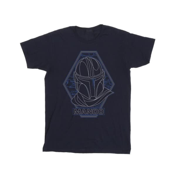 Star Wars Pojkar - The Mandalorian Outline Helm Diamond T-shirt