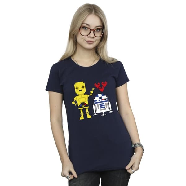 Star Wars Womens/Ladies Heart Robot Cotton T-Shirt