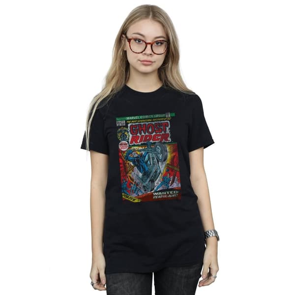 Marvel Pojkvänst-shirt i bomull med tryck för Ghost Rider - dam/dam