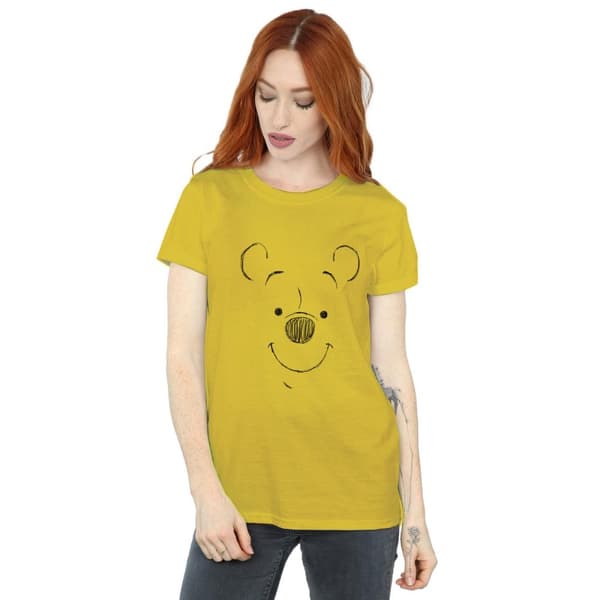 Disney Womens/Ladies Winnie The Pooh Winnie The Pooh Face Cotton Boyfriend T-Shirt