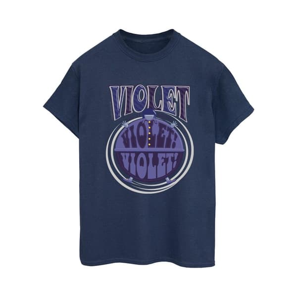 Willy Wonka Dam/Tjej Violet Turning Violet Boyfriend T-shirt i bomull