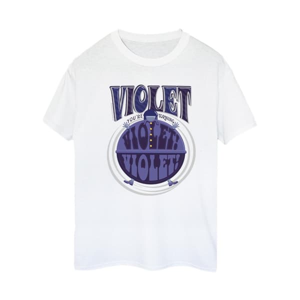 Willy Wonka Dam/Tjej Violet Turning Violet Boyfriend T-shirt i bomull