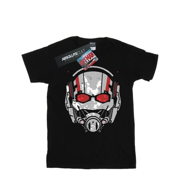 Marvel Womens/Ladies Ant-Man Helmet Distressed Cotton Boyfriend T-Shirt Black L