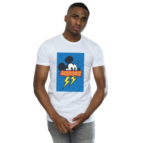 Disney Mens Mickey Mouse 90s Flash T-Shirt