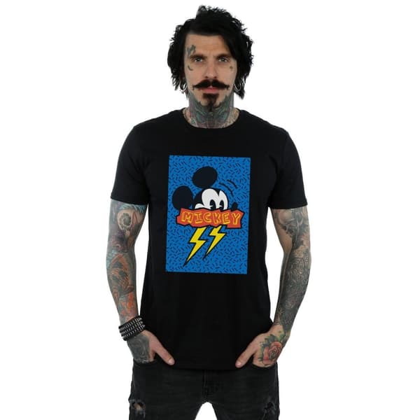 Disney Mens Mickey Mouse 90s Flash T-Shirt