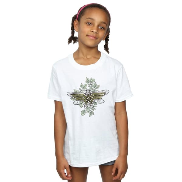 DC Comics T-shirt i bomull med Wonder Woman-fjärilslogo för flickor