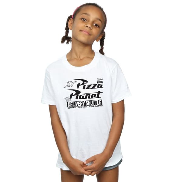 Disney T-shirt i bomull med Toy Story Pizza Planet-logotyp för flickor