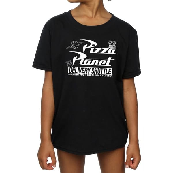 Disney T-shirt i bomull med Toy Story Pizza Planet-logotyp för flickor