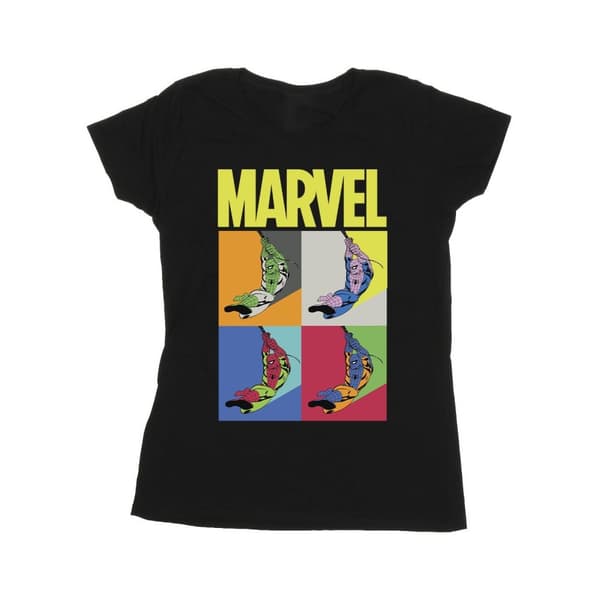 Marvel Womens/Ladies Spider-Man Pop Art Cotton T-Shirt Black L