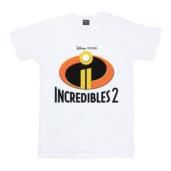 Disney Dam/dam Incredibles 2 Emblem Logo Boyfriend T-shirt i bomull