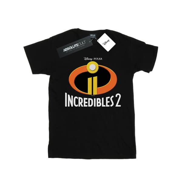 Disney Dam/dam Incredibles 2 Emblem Logo Boyfriend T-shirt i bomull