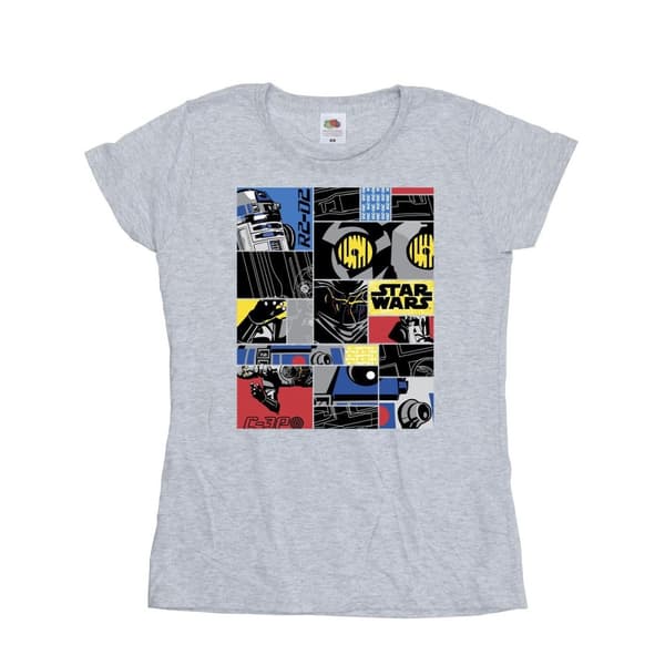 Star Wars Dam/Tjej - Droid Montage - Bomulls-T-shirt Sports Grey M