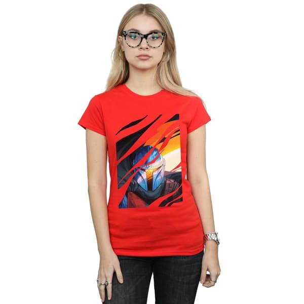 Star Wars Womens/Ladies The Mandalorian Glare Cotton T-Shirt