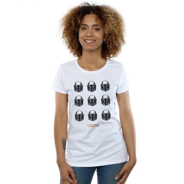 Star Wars Womens/Ladies The Mandalorian Helmet Pattern Cotton T-Shirt