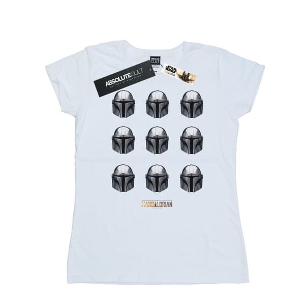 Star Wars Womens/Ladies The Mandalorian Helmet Pattern Cotton T-Shirt