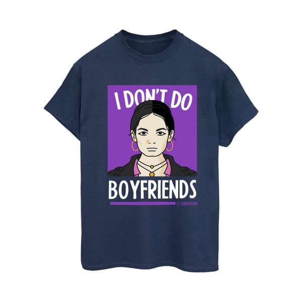 Netflix Dam/Tjej Sex Education I Don´t Do Boyfriends Bomull Boyfriend T-shirt
