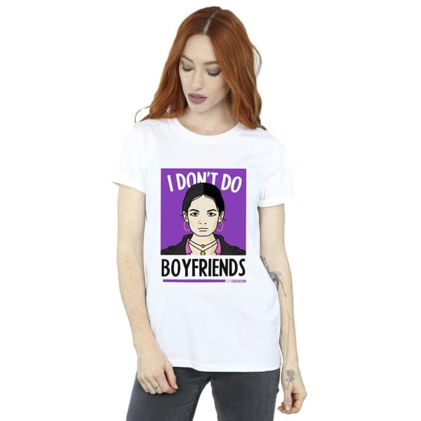 Netflix Dam/Tjej Sex Education I Don´t Do Boyfriends Bomull Boyfriend T-shirt