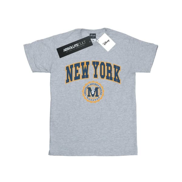 Disney Dam/Tjej Musse Pigg New York Seal Bomull Boyfriend T-shirt Sports Grey M