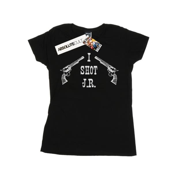 Dallas T-shirt i bomull för kvinnor/damer - I Shot J.R. Black M