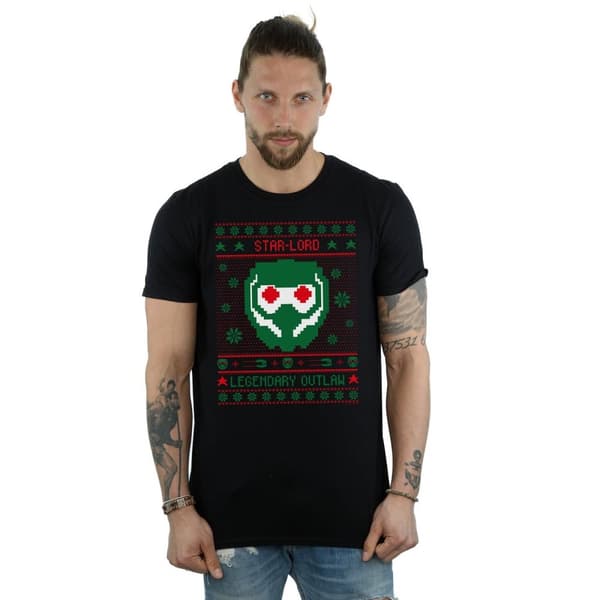 Marvel Mens Guardians Of The Galaxy Vol. 2 Star Lord Fair Isle T-Shirt