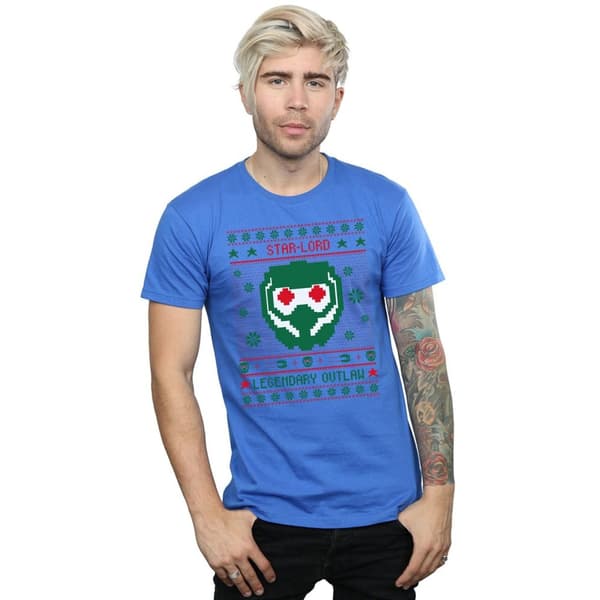 Marvel Guardians Of The Galaxy Vol. 2 Star Lord Fair Isle T-shirt för herrar