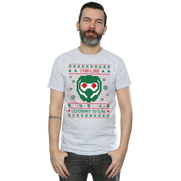 Marvel Guardians Of The Galaxy Vol. 2 Star Lord Fair Isle T-shirt för herrar