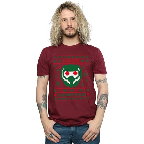 Marvel Mens Guardians Of The Galaxy Vol. 2 Star Lord Fair Isle T-Shirt