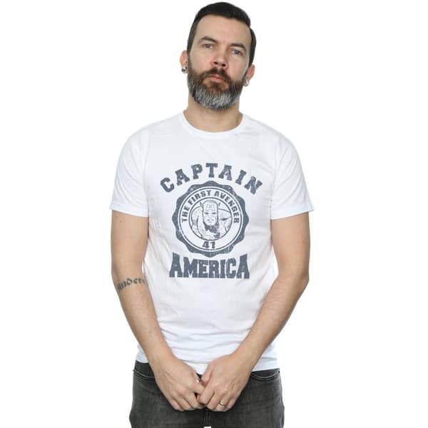 Marvel Collegiate-shirt med Captain America för herrar