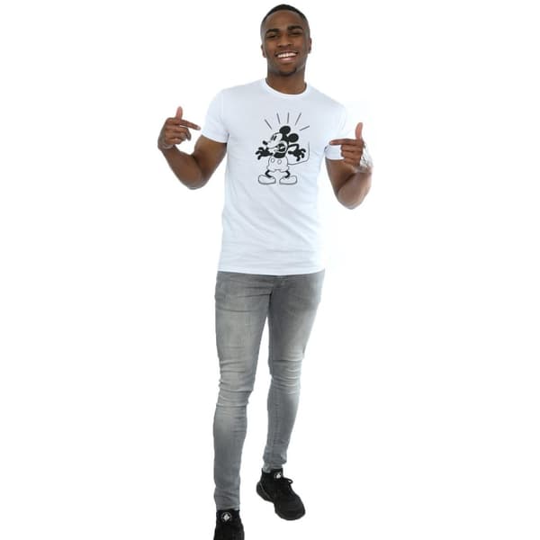 Disney Mens Mickey Mouse Scared T-shirt