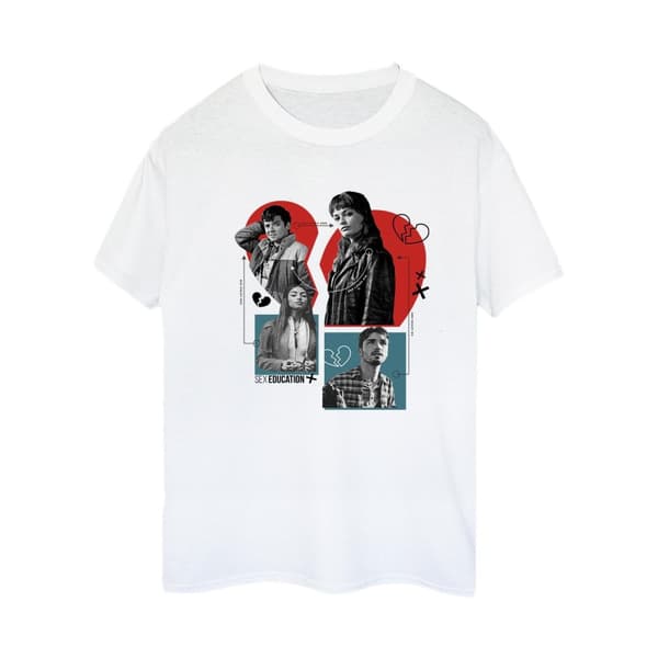 Netflix Womens/Ladies Sex Education Heart Break For All Cotton Boyfriend T-Shirt