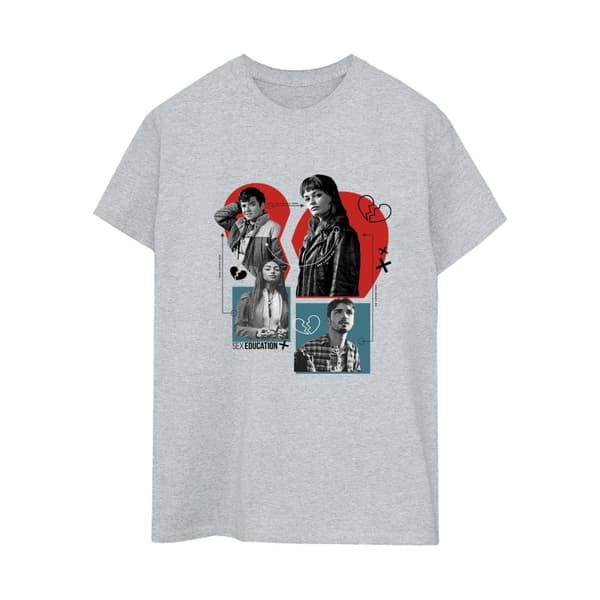Netflix Womens/Ladies Sex Education Heart Break For All Cotton Boyfriend T-Shirt