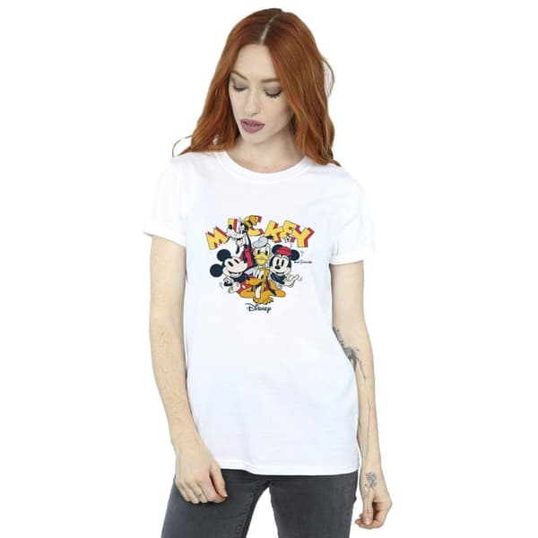 Disney Womens/Ladies Mickey Mouse Group Cotton Boyfriend T-Shirt
