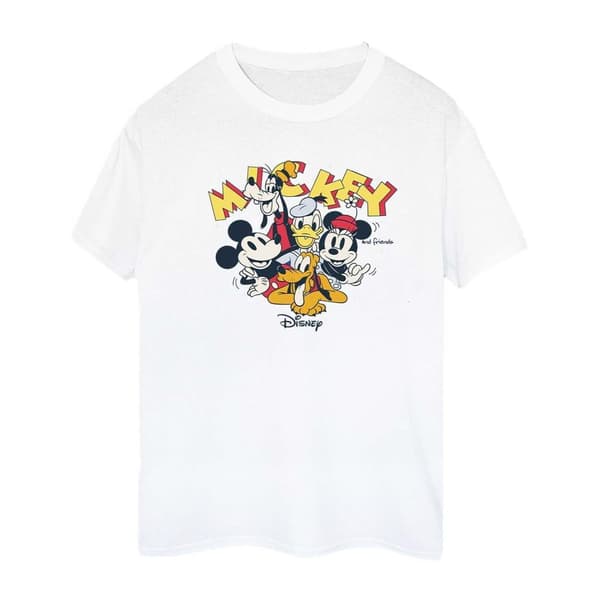 Disney Womens/Ladies Mickey Mouse Group Cotton Boyfriend T-Shirt