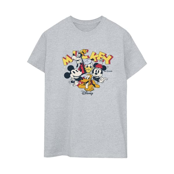 Disney Womens/Ladies Mickey Mouse Group Cotton Boyfriend T-Shirt