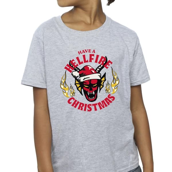 Netflix Stranger Things Hellfire Christmas T-shirt i bomull för flickor