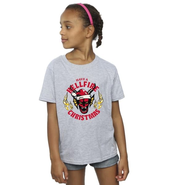 Netflix Stranger Things Hellfire Christmas T-shirt i bomull för flickor