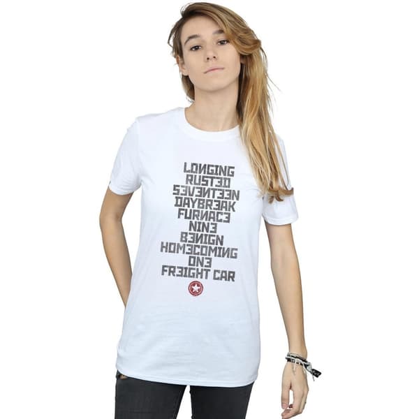 Marvel Womens/Ladies Winter Soldier Trigger Words Cotton Boyfriend T-Shirt