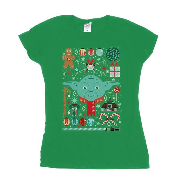 Star Wars Yoda Christmas - bomulls-T-shirt för kvinnor/damer