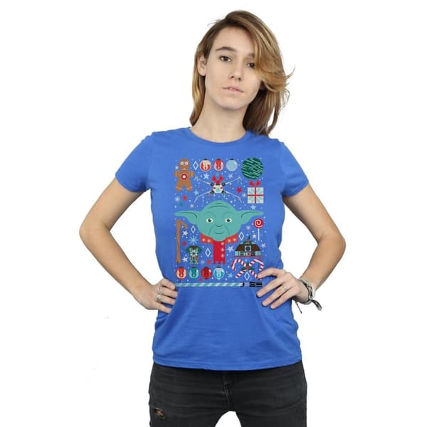 Star Wars Yoda Christmas - bomulls-T-shirt för kvinnor/damer
