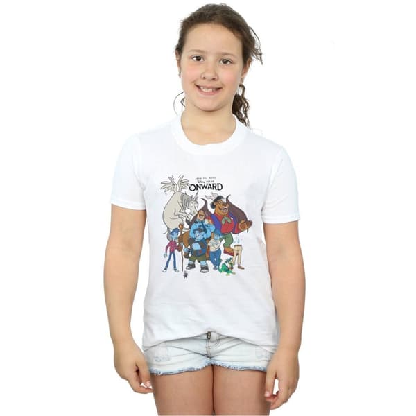 Disney T-shirt i bomull med karaktärscollage för flickor