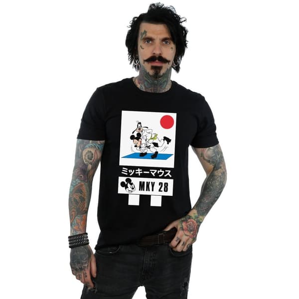 Disney Mens Mickey And Goofy Karate T-shirt