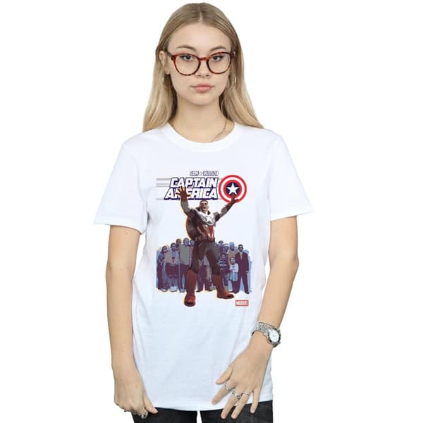 Marvel Womens/Ladies Captain America Sam Wilson Cover Cotton Boyfriend T-Shirt