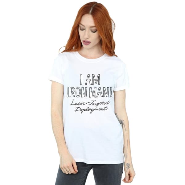 Marvel Dam/Tjej - I Am Iron Man - Boyfriend-t-shirt i bomull