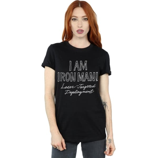 Marvel Dam/Tjej - I Am Iron Man - Boyfriend-t-shirt i bomull