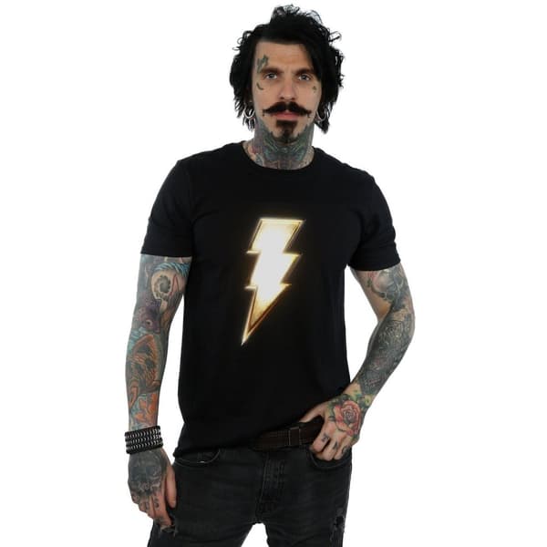DC Comics Mens Shazam Bolt Logo T-Shirt