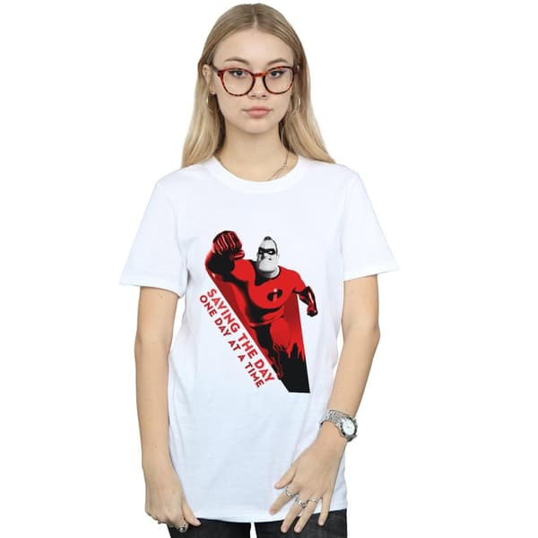 Disney Dam/Tjej The Incredibles Saving The Day Boyfriend T-shirt i bomull