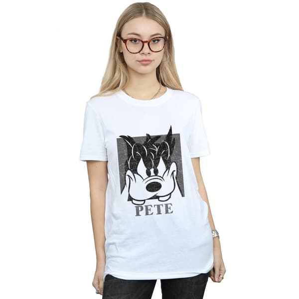 Disney Dam/Tjej Pete - Boyfriend-T-shirt i bomull med avklippt huvud
