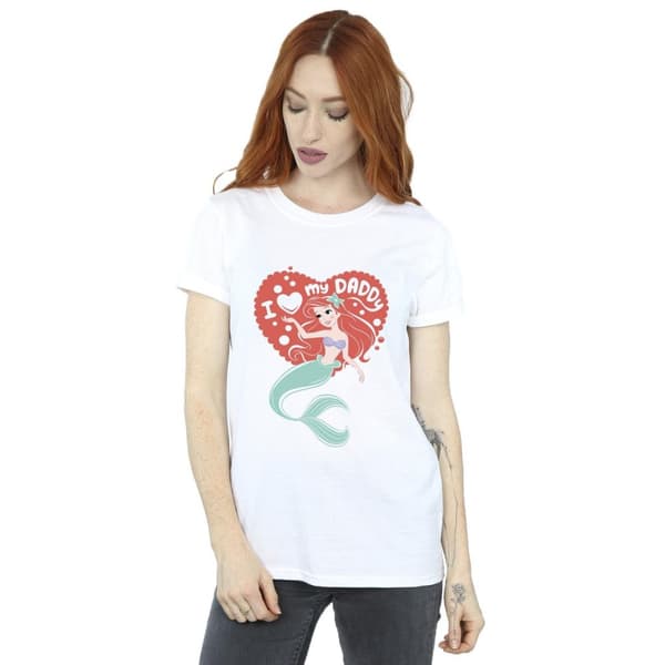 Disney Womens/Ladies The Little Mermaid Love Daddy Cotton Boyfriend T-Shirt